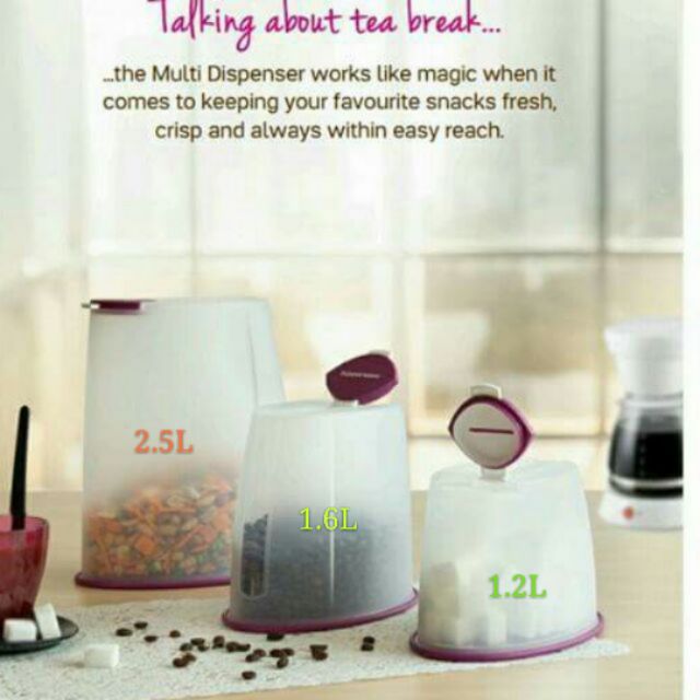 Tupperware multi purpose dispenser set (3pcs) Shopee Malaysia