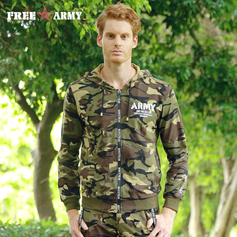 mens camo hooded jacket