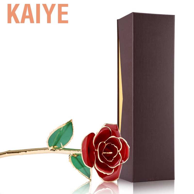 Love Forever Long Stem Dipped 24k Gold Foil Trim Decorative Rose Gift Purple【US】 Love Forever Long Stem Dipped 24k Gold Foil Trim Decorative Rose Gift Purple【US】