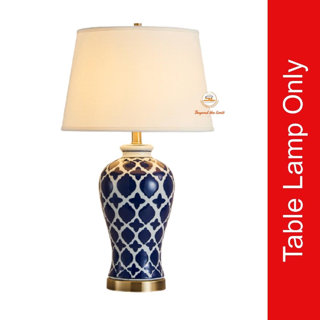 European Ceramic LED Bedside Table Lamp Dimmable Living Room Study Bedroom Desk Lamp Feeding Night Light Fabric