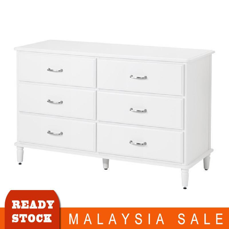 6 Drawers White 127x81 Cm Ikea Tyssedal Chest Of Shopee Malaysia