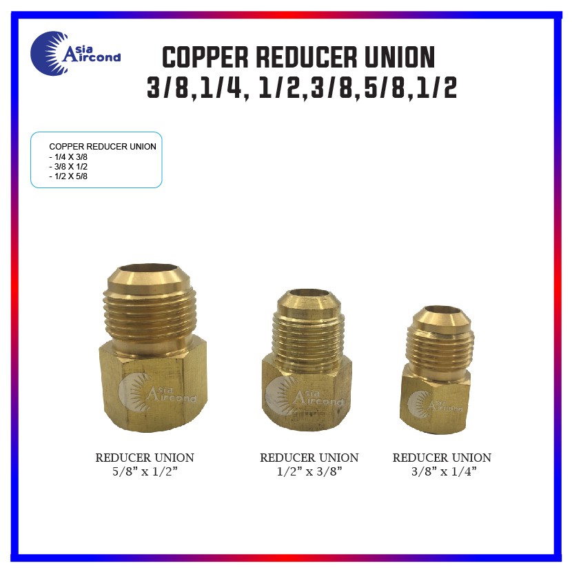 Copper Reducer Union 1 4 X 3 8 3 8 X 1 2 1 2 X 5 8 Shopee Malaysia