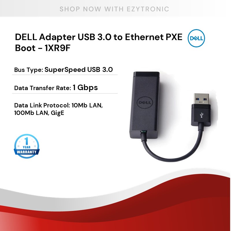 Dell Adapter USB 3.0 to PXE Boot P/N1XR9F Shopee Malaysia