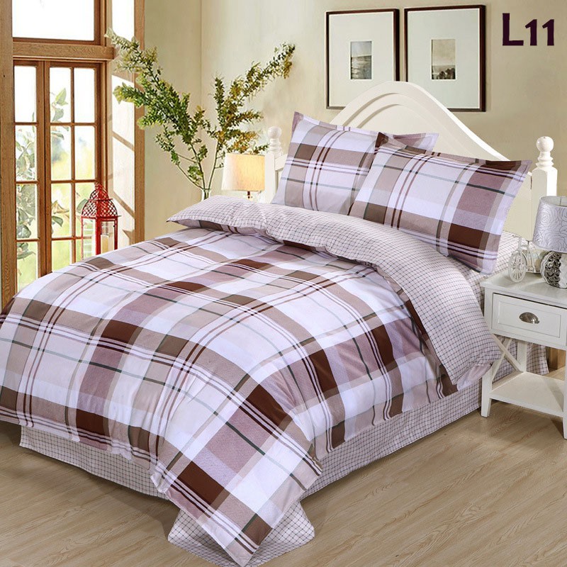 Cadar Patchwork Set 3 In 1 Duvet Cover 155x205cm Lattice Cotton