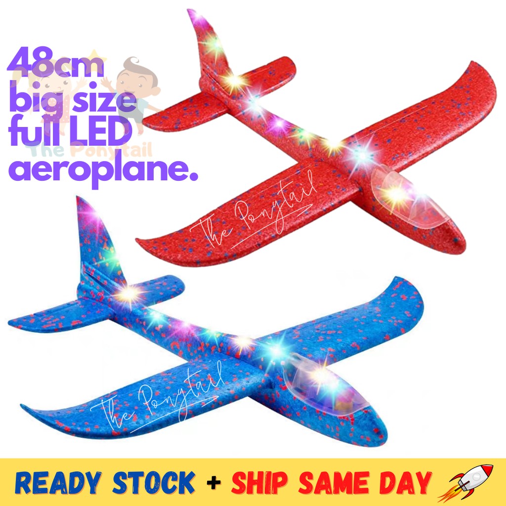 Kids Aeroplane Toys for Kids Hand Throw Airplane Big 48cm Full LED Foam