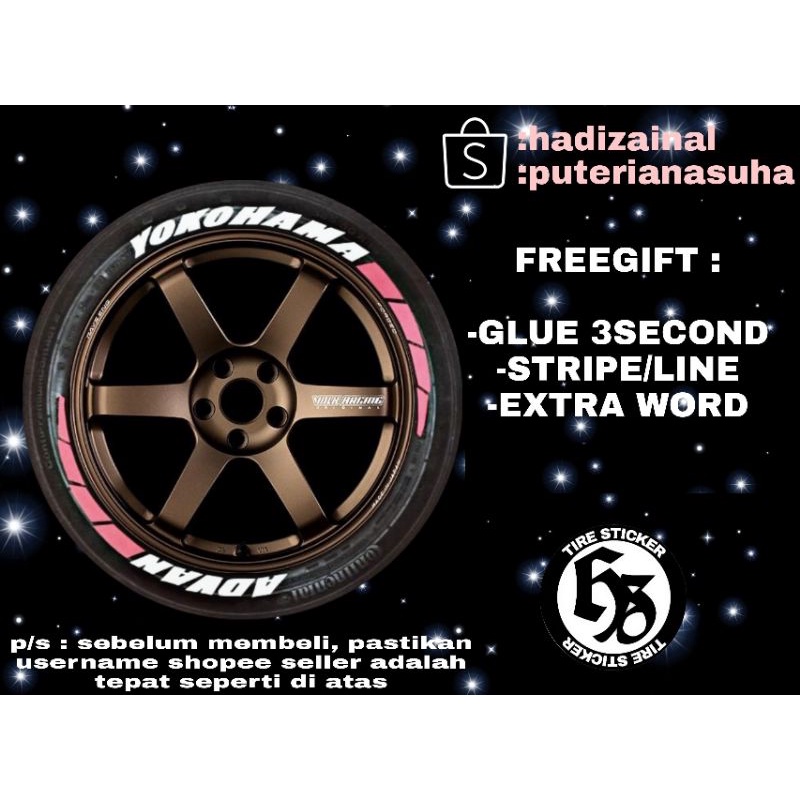 08 Tire Sticker 3D / Tire Bomb Sticker (Yokohama Advan Red Line