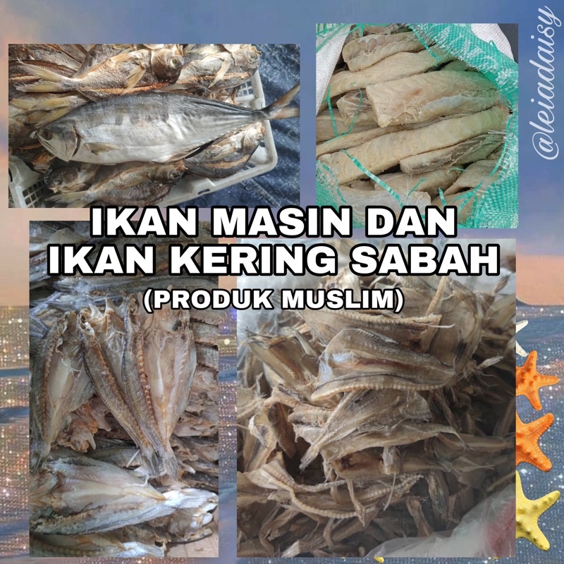 Ikan Masin Kering Sabah Gelama Belah Sulit Yu Talang Liking