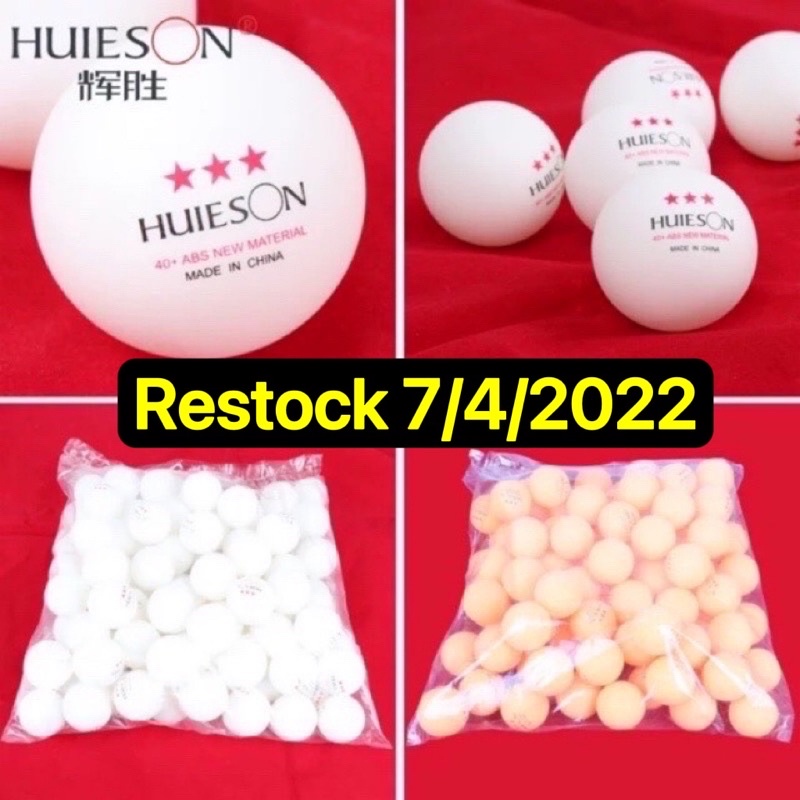 { Ready Stock } Table Tennis Training Balls Huieson ABS 40+ New