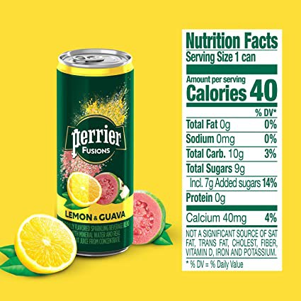 Perrier Fusions 250g juice drink carbonated water soft drink Lemon and ...