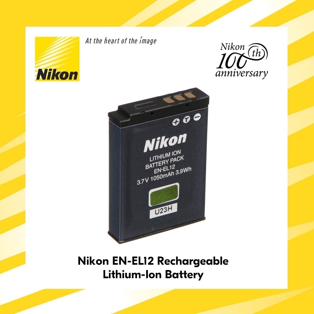 Nikon ENEL12 Rechargeable LithiumIon Battery (3.7V, 1050mAh) Shopee