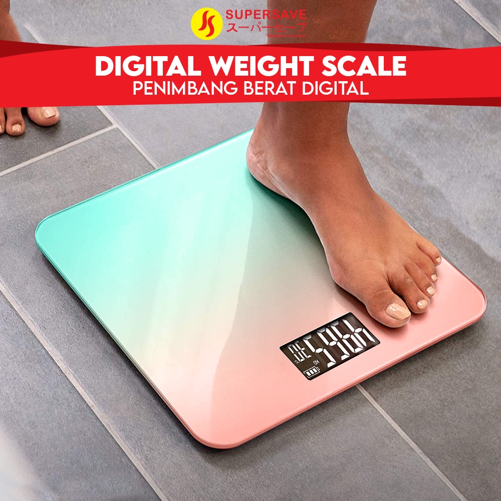 SUPERSAVE Digital Electronic Body Weight Scale / Penimbang Berat