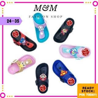 「MMFS」5-8years Kid's Summer Flip-flop Cartoon Slippers | Mario Ultraman AristoCat Captain America Chip&D shoes