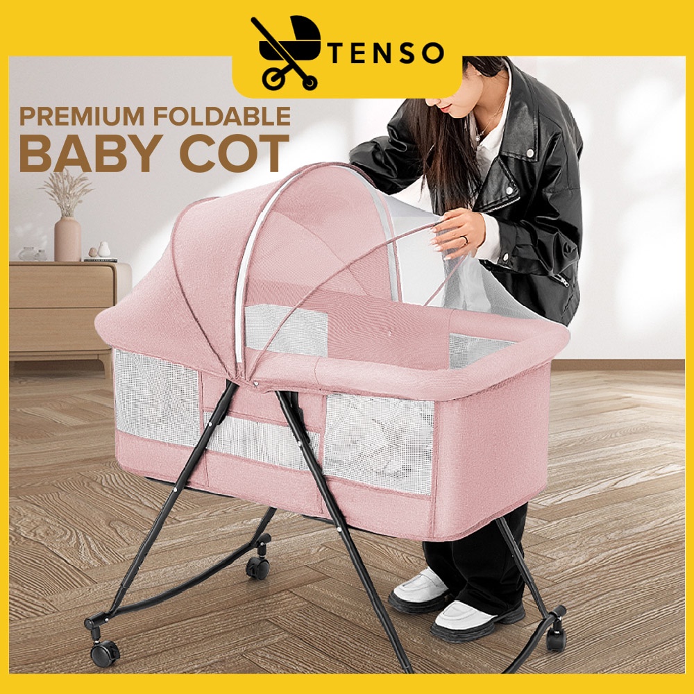 Obaby Paris OB026 Premium Foldable Baby Cot Adjustable Height Adjustable Angel Multifunction