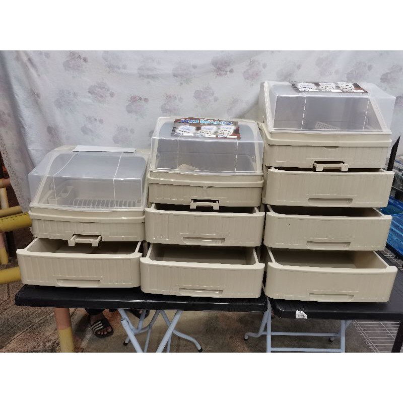 BETTERWARE DISH DRAINER WITH DRAWER /RAK PINGGAN BERTUTUP MODEL 802 80