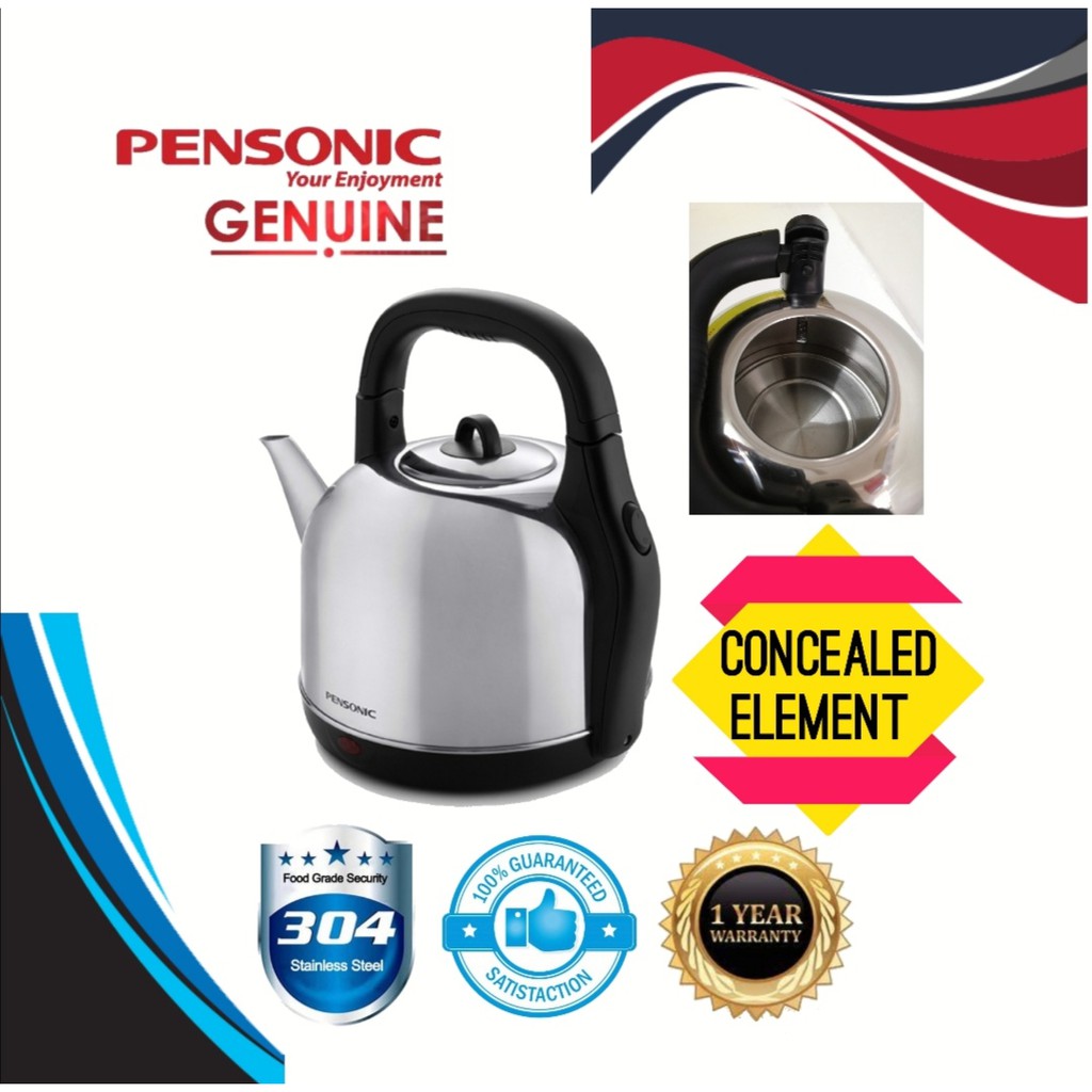 Pensonic Stainless Steel Cordless Electric Kettle PAK5002 Concealed Element Shopee Malaysia
