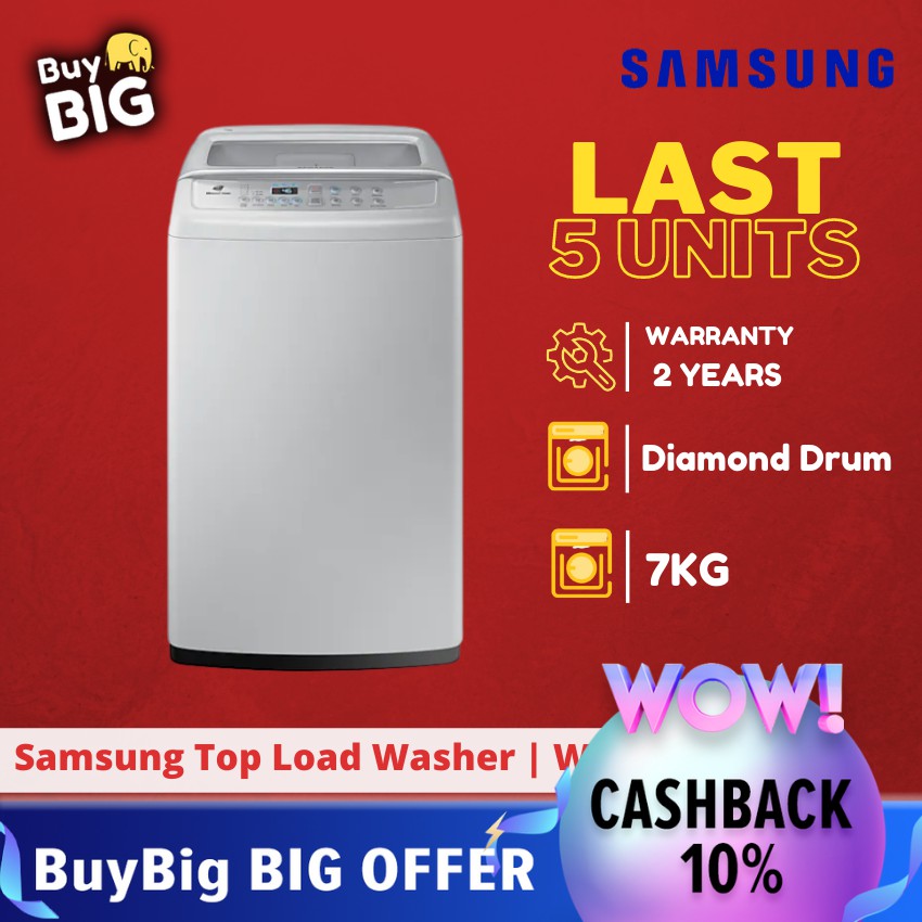 Samsung 7kg Top Load Washer with Magic Filter & Diamond Drum