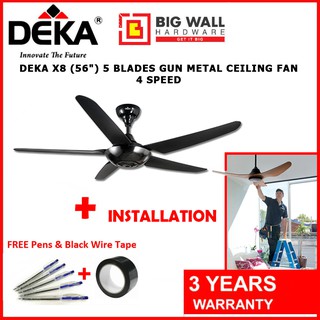 Deka New Model X8 Replace M6n 5 Blades Gun Metal White Ceiling