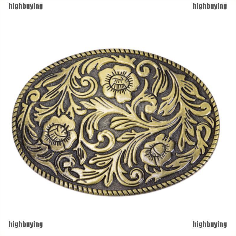HBMY New Fashion Western Vintage Flower Men's Belt Buckles Cowboy Native joie