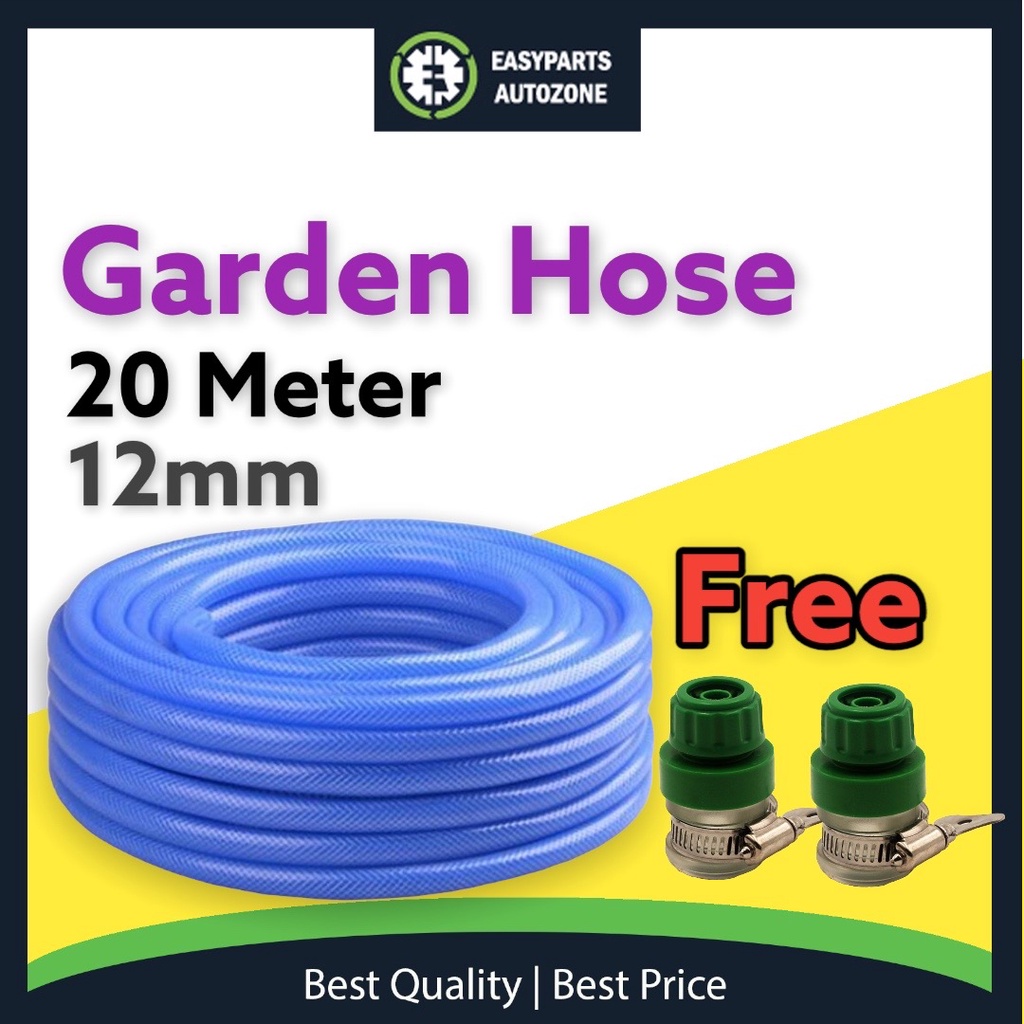 Autozone 20M 12mm Garden Hose Soft PVC Water Pipe Water Hose Braided