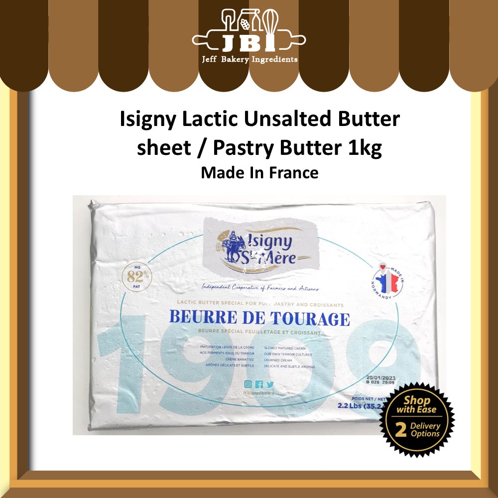 ISIGNY Lactic Unsalted Butter sheet Pastry Butter 1kg / Made In France