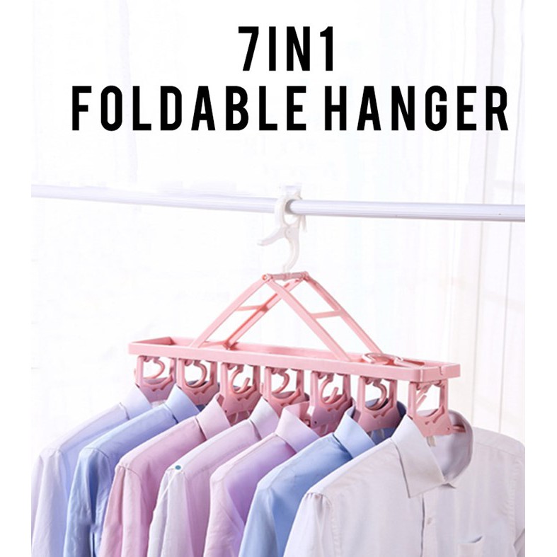 MALAYSIA :7 HANGER PENGANTUNG BAJU 7 SET / 7 IN 1 FOLDABLE HANGER ...