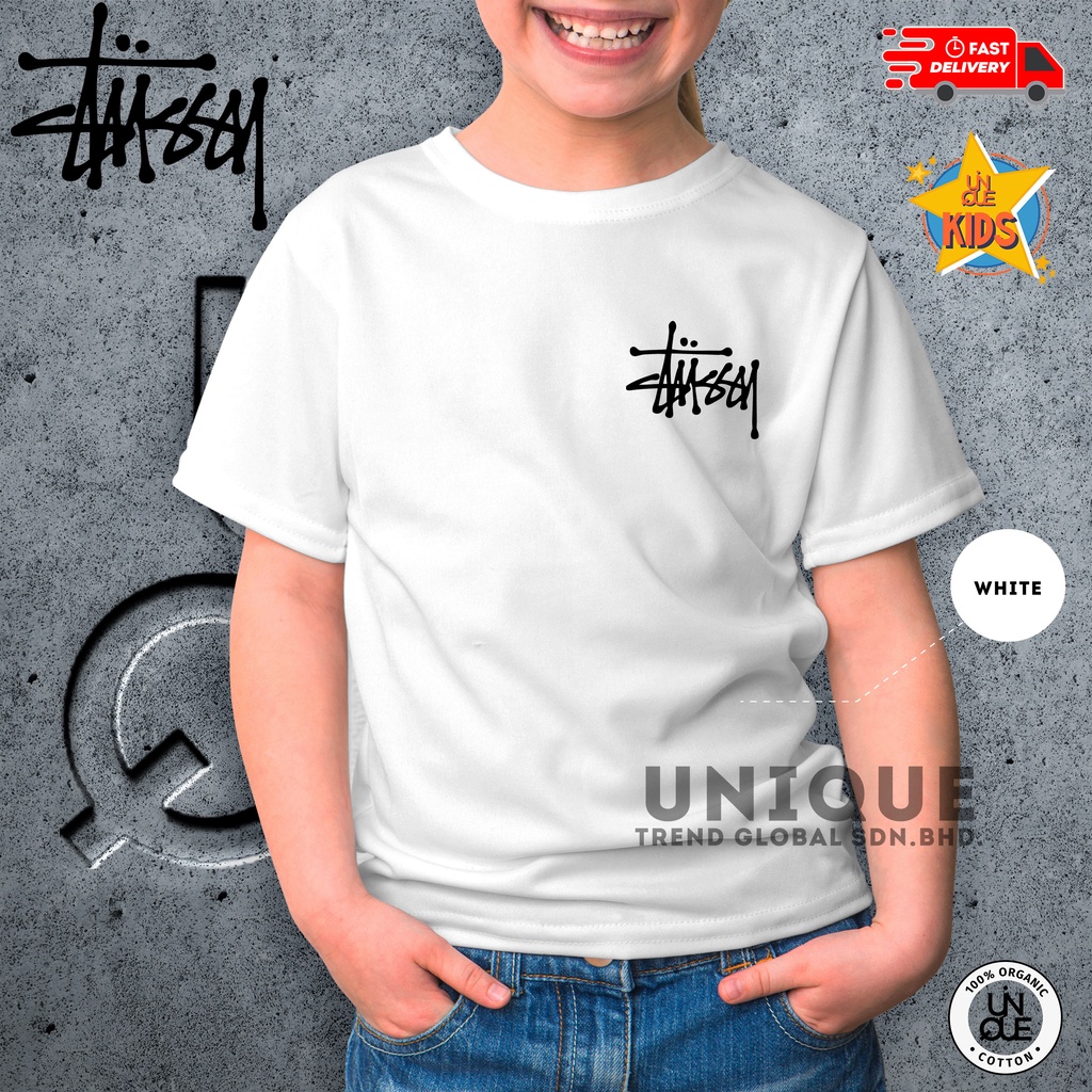 Kids T-shirt 3-14 Years Organic Cotton Street Style Baju Budak/ Baju Kanak Kain Sejuk 0010
