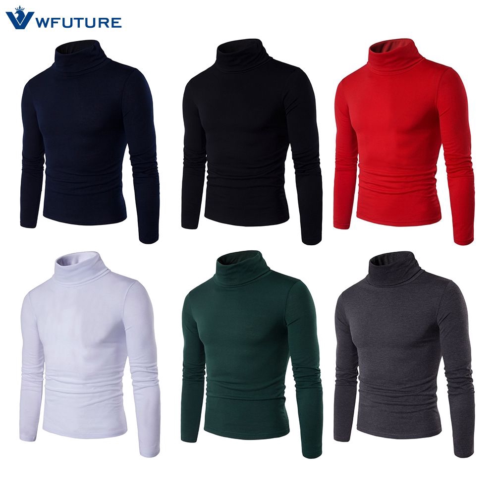 Fashion Mens Thermal High Collar Turtleneck Long Sleeve Pullover ...
