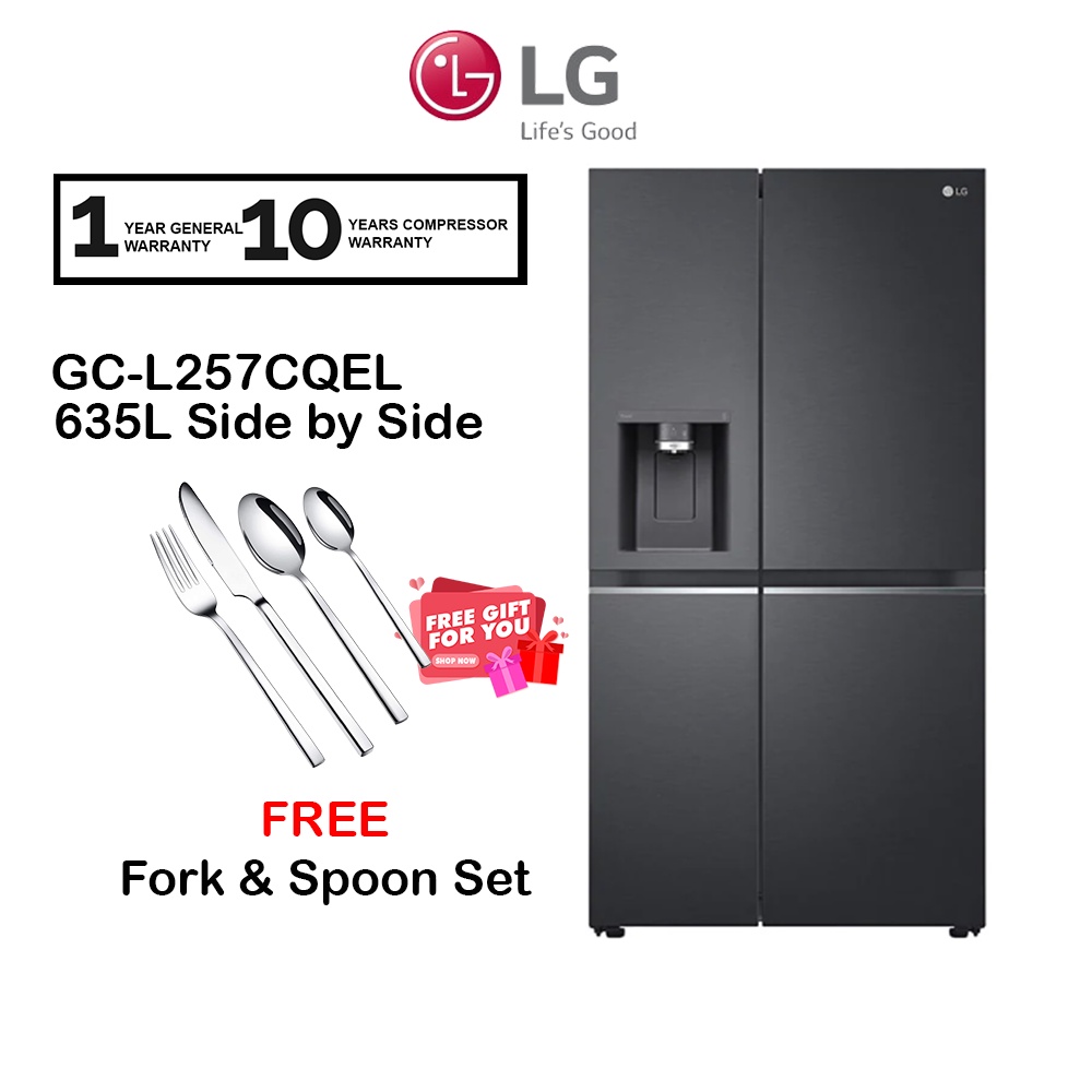 LG Refrigerator 626L GCB247SQUV Side by Side Door / 655L GCB257SQVL