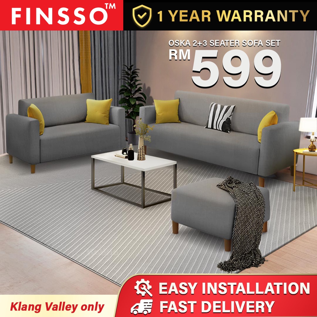 FREE SHIPPING !!! OSKA Fabric Sofa 2+3 Seater Sofa Set for KLANG VALLEY ONLY