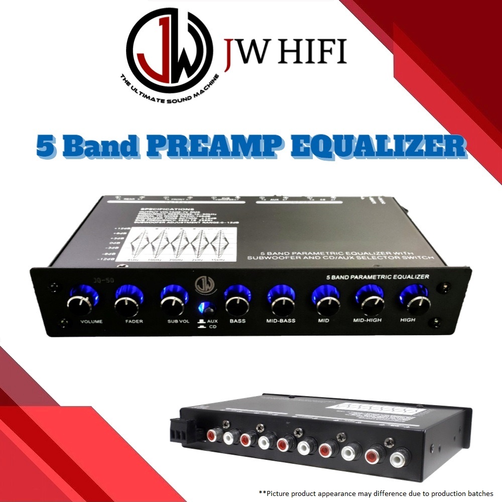 JW HIFI JQ50 5Band Car Audio PreAmp High Performance Power Car PreAmp