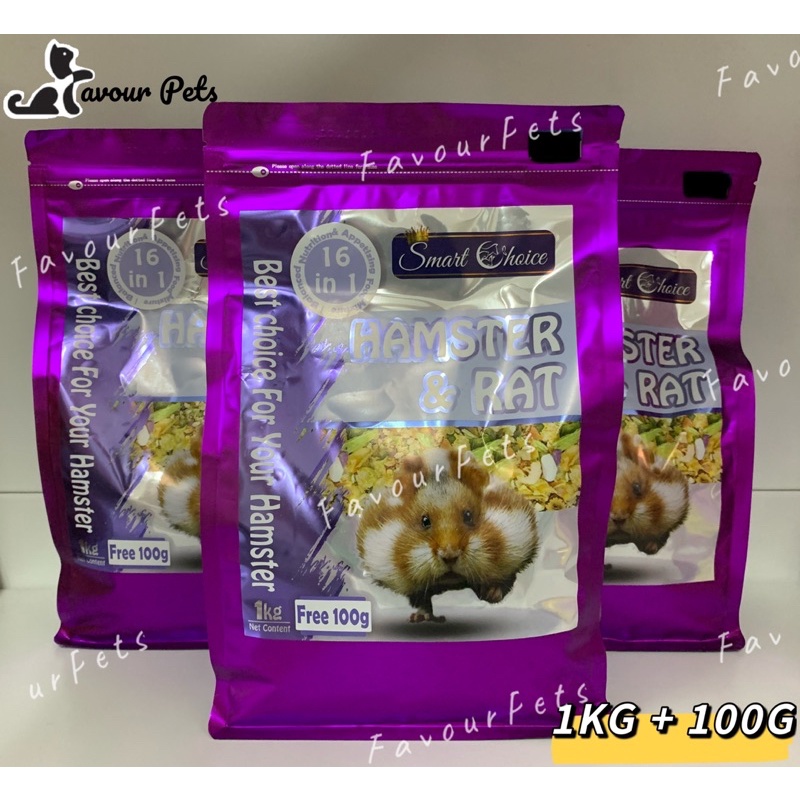 SMART CHOICE HAMSTER & RAT FOOD / 300G, 1KG + 100G / FOR HAMSTER, RAT