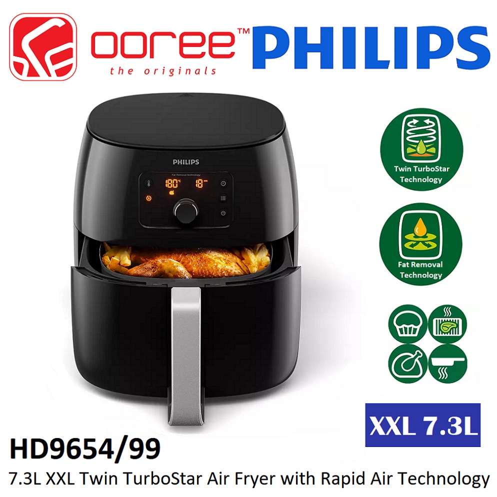 PHILIPS HD9654 (HD9654/99) 7.3L XXL TWIN TURBOSTAR AIR FRYER AIRFRYER