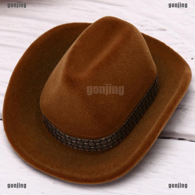 Cowboy Hat Shape VelvetDisplay Gift Box Jewelry Case For NecklaceEarring Rin RHC 