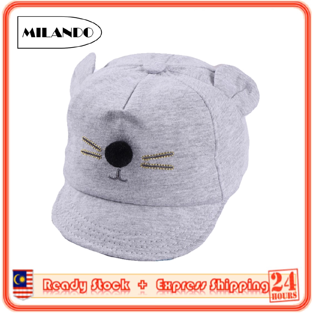 MILANDO Children Baby Cap Hat Cute Animal Double Ear Cat Cartoon Korean Style (Type 20)
