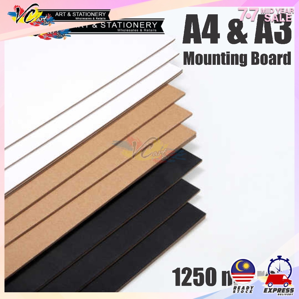 Craft.E Mounting Board A3/A4 Size (Black / White / Kraft) Shopee Malaysia