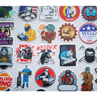 50Pcs Welder Stickers Funny Welding Helmet Stickers Hard Hat Safety ...