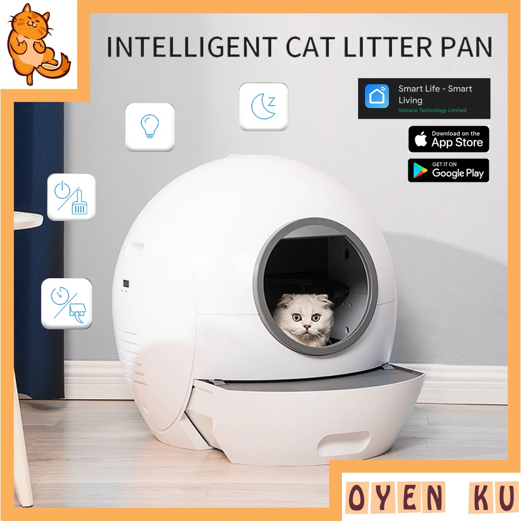 ELSPET Cat Litter Box Smart Cat Litter Box Fully Enclosed Cat Toilet