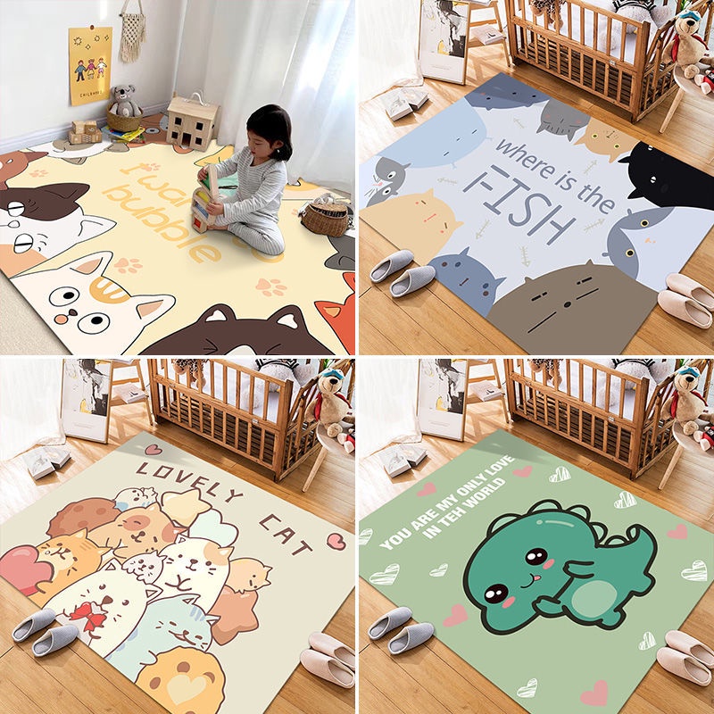 😍😍😍Carpet Cartoon/ Floor Mat/ Bedroom Girl Heart Bedside Blanket/ Room  Family Living Room Full of Lovely Baby Crawling Mat | Shopee Malaysia