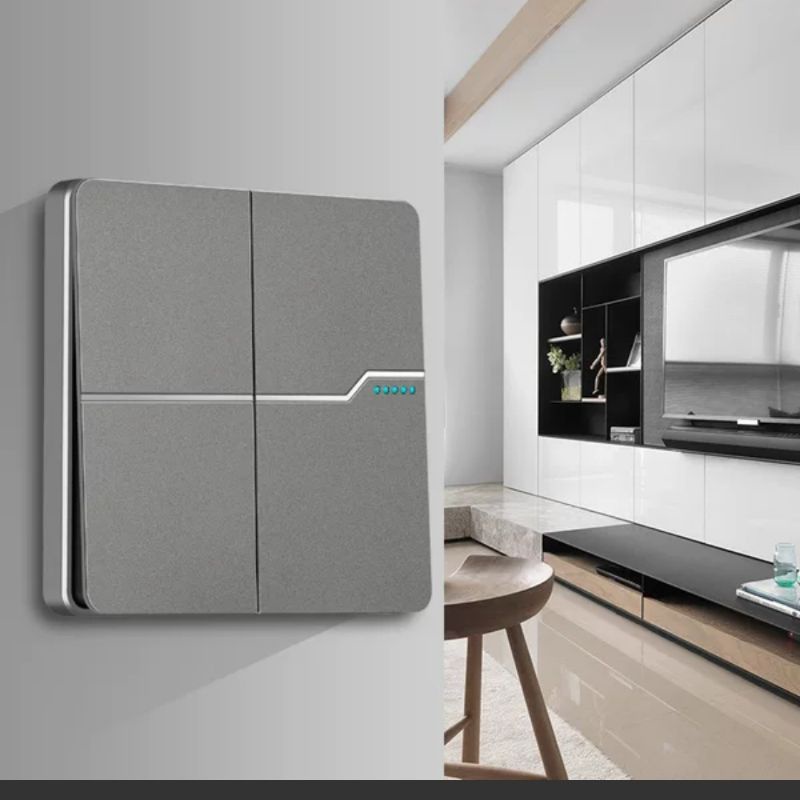 elegant 1 gang, 2 gangs, 3 gangs, 4 gangs (1 way) switch grey Shopee
