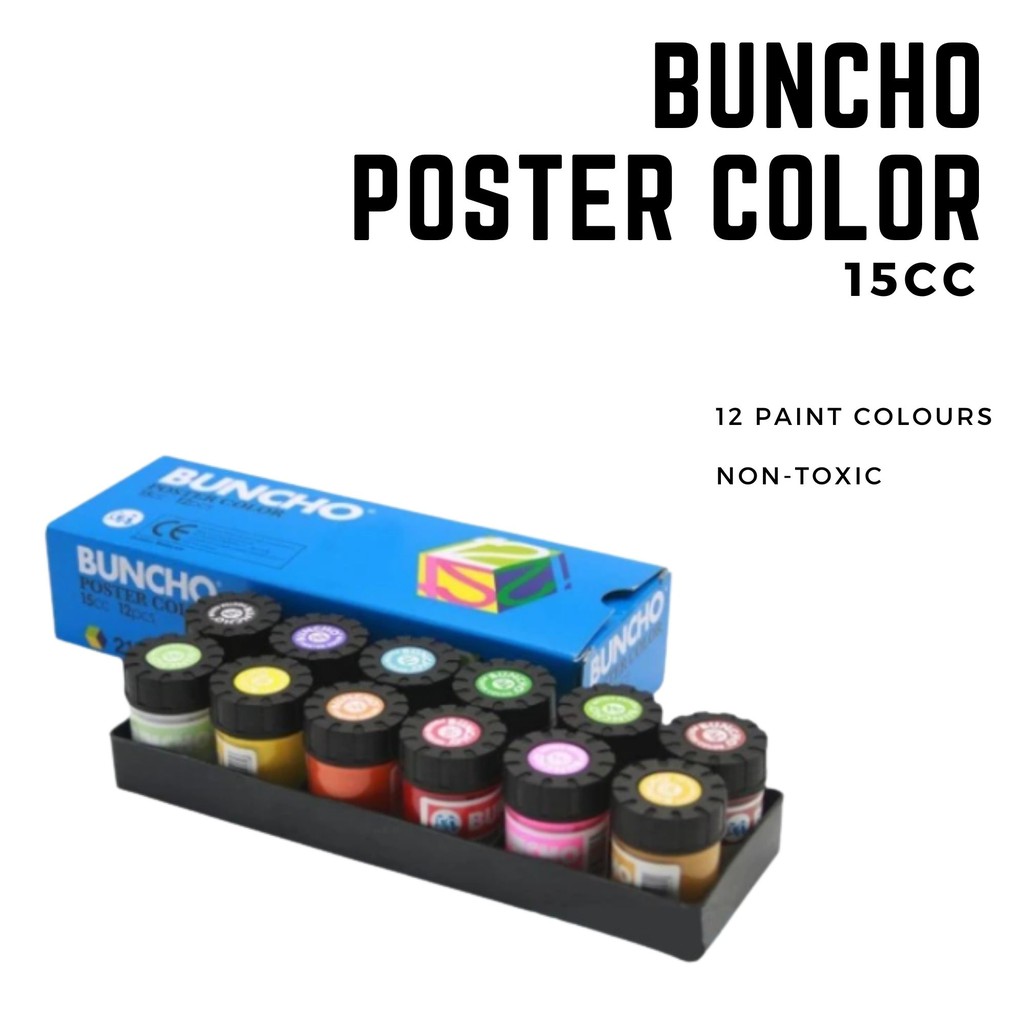 Buncho Poster Color 15cc 12 Pcs Shopee Malaysia