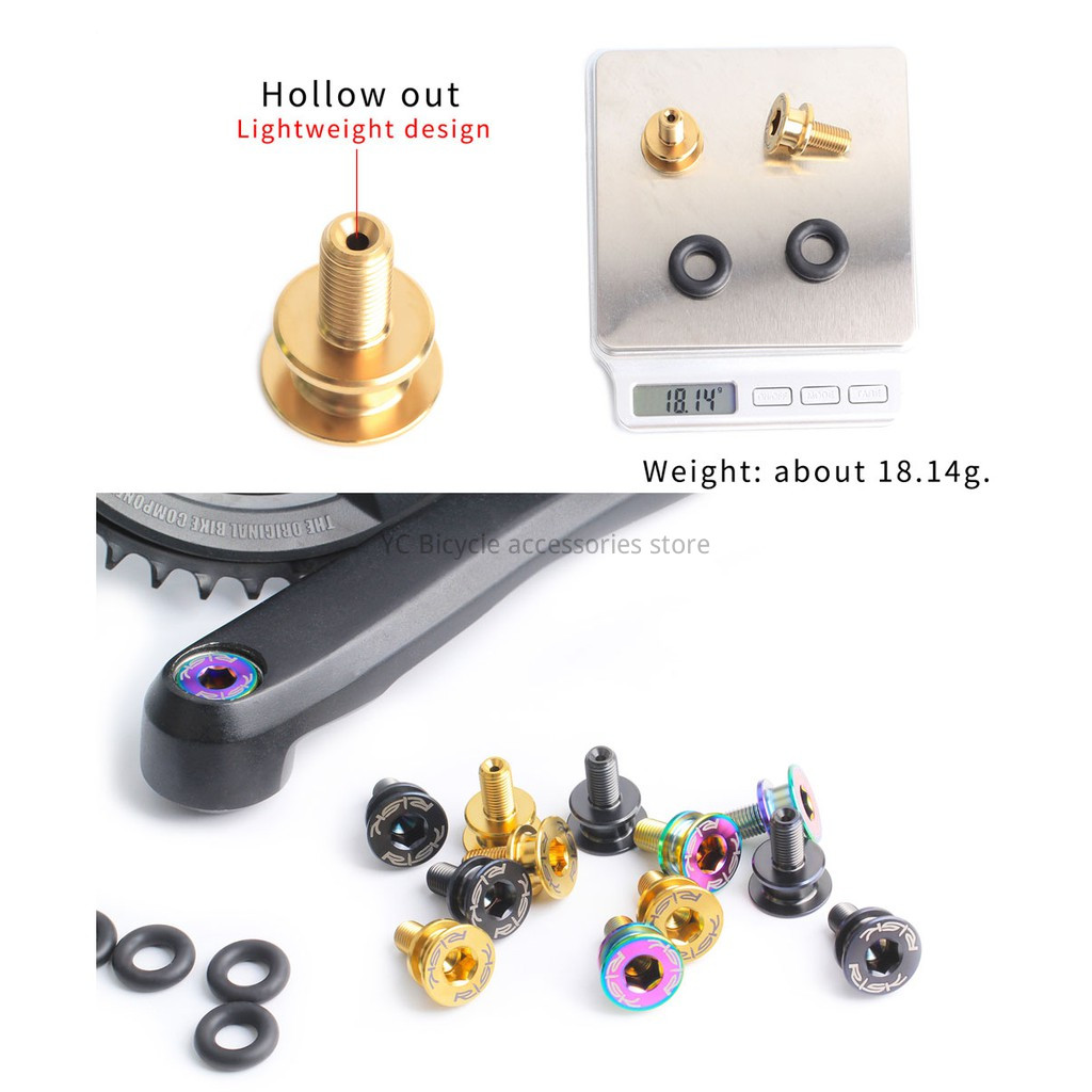 2 Sets M8*15mm Square Hole Titanium MTB Bike Bottom Bracket Bolt 