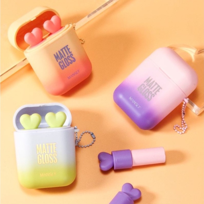Mansly 2 Tone Air Matte Gloss Velvet Matte Lipstick 1box/12pcs Shopee