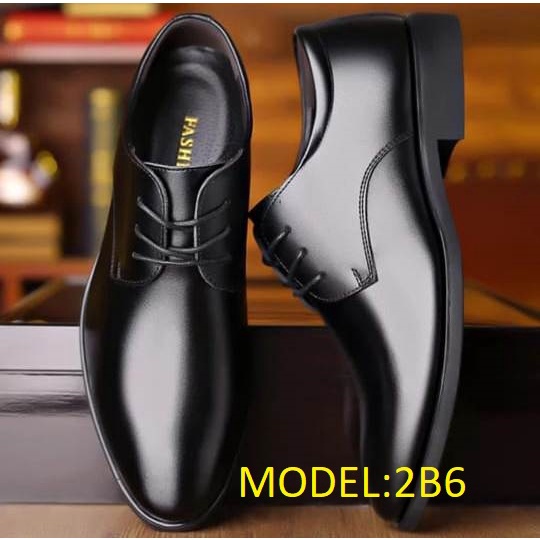 Men Shoes Kasut Lelaki Casual Fashion Oxfords PU Leather Lace Up Formal Dress Shoes