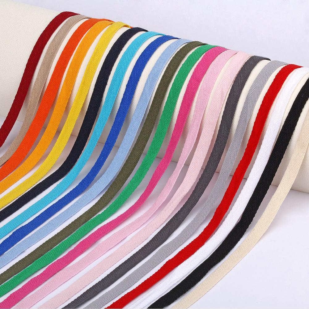 Purpose Versatile 50Meters DIY New colourful 10mm Chevron Cotton Polyester Ribbon Webbing Herring Bonebinding Tape La... - Image 3