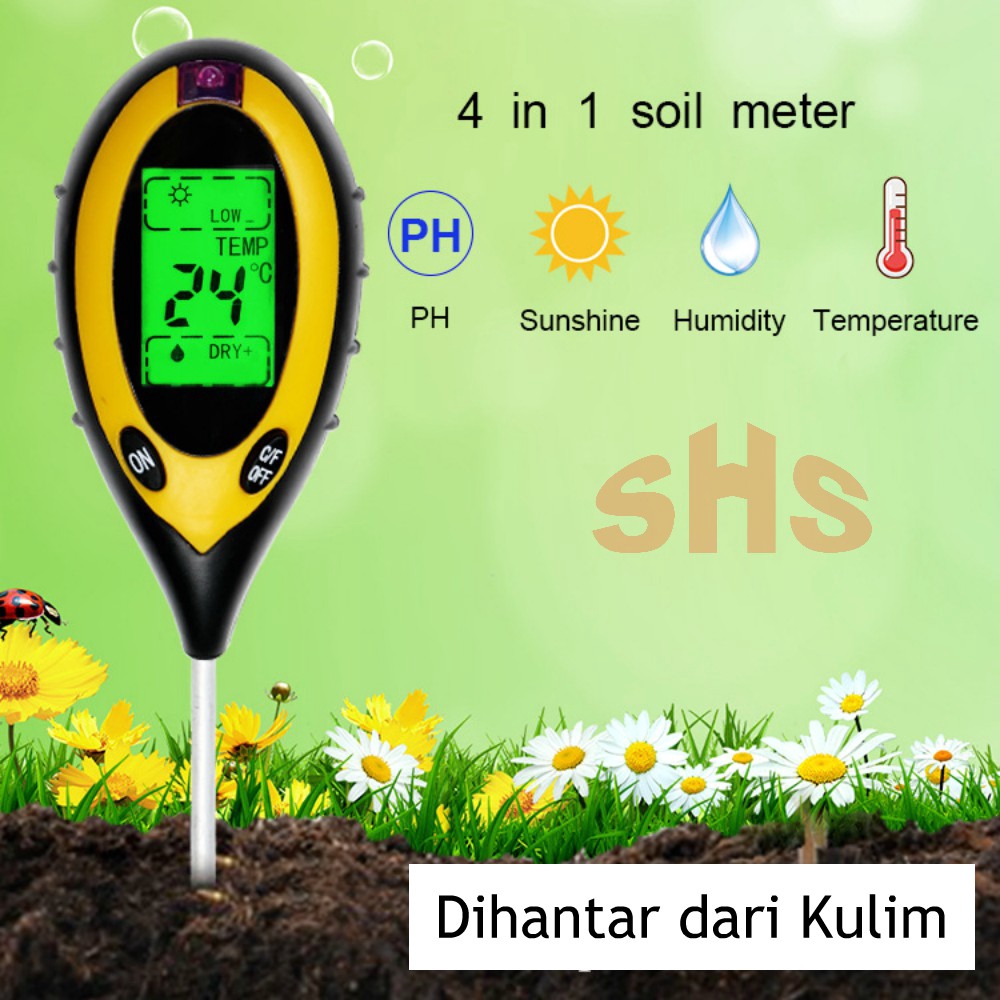 4 in 1 LCD Digital PH Meter Tester Soil Moisture Temperature Tester x 1Pc 