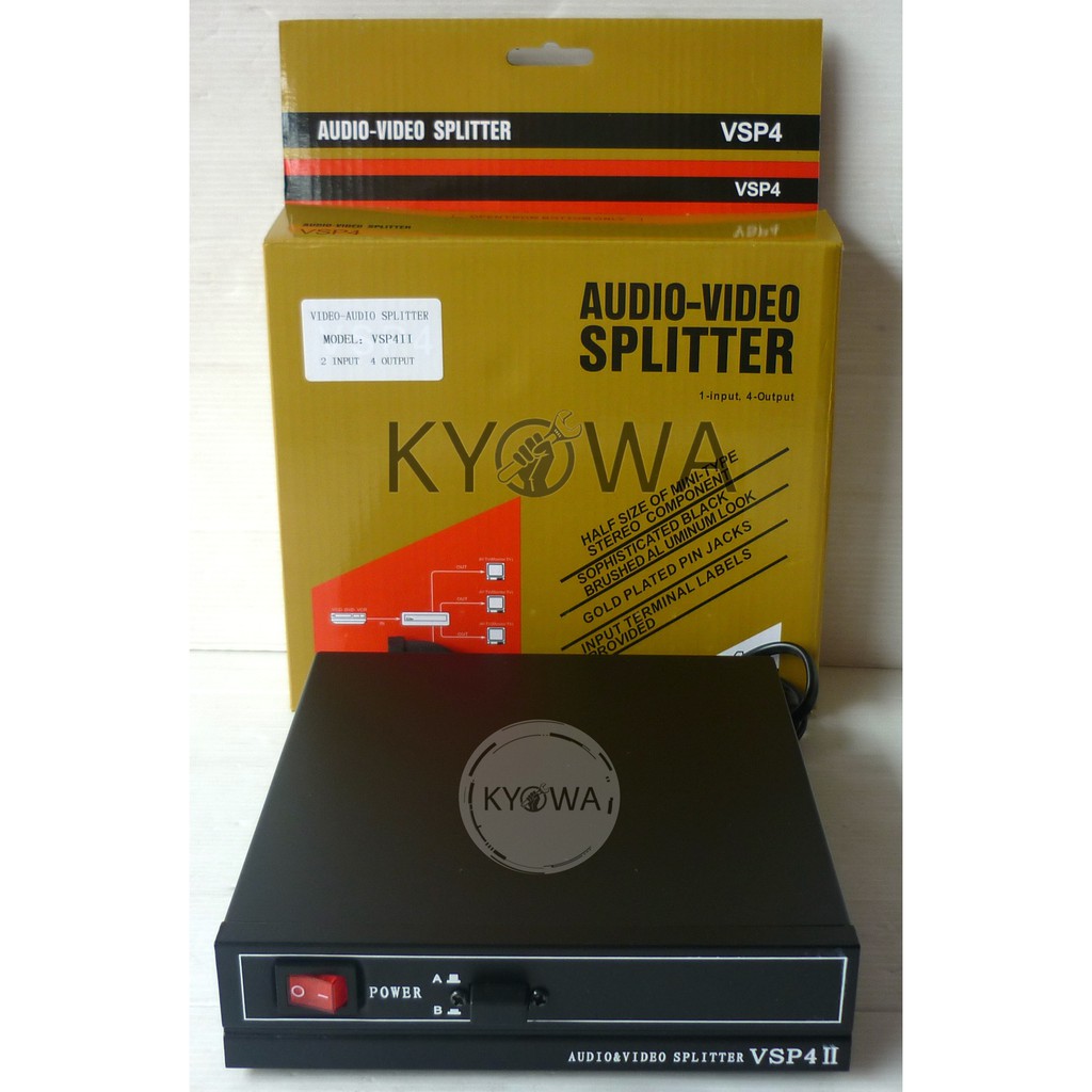 VSP4II Audio Video Splitter 2 in 4 out rca lotus interface AV line