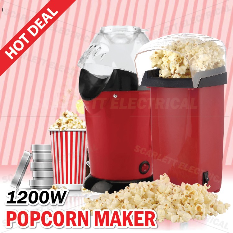 1200W Mini Electric Popcorn Maker Popcorn Popper Hot Air Oil Free/Mesin Membuat Bertih Jagung