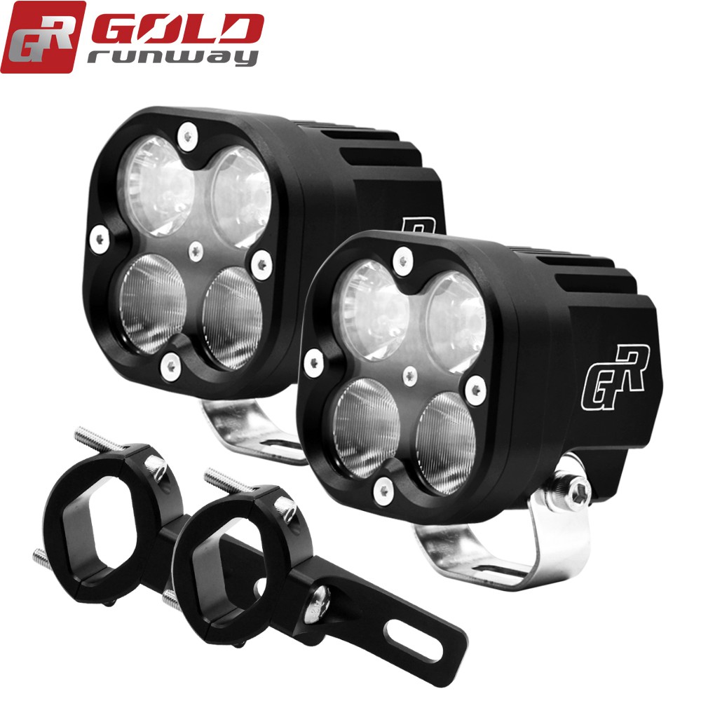 GOLDRUNWAY X4 Motorcycle fog lights LED Auxiliary Fog ...