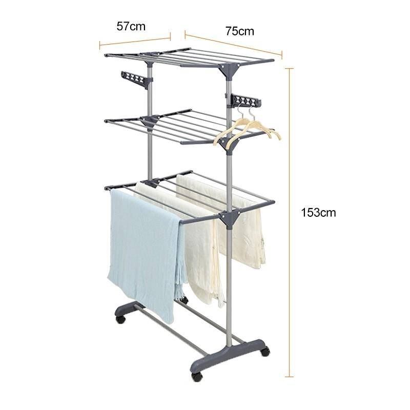 Readystk 3 Tier Foldable Clothing Drying Rack Clothes Rack Clothes Wardrobe Shopee Malaysia
