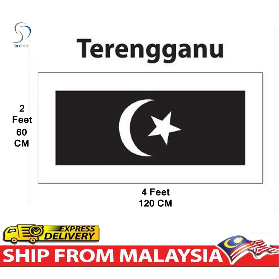 Merdeka Big Sales Offer Bendera Terengganu Bendera Negeri Terengganu Flag 2x4 Feet National Flag Shopee Malaysia